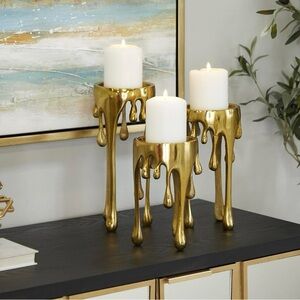 Gold Drip Candle Holders